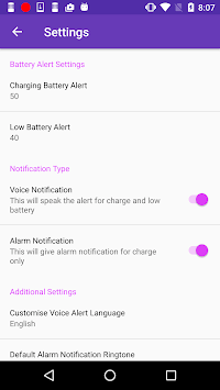 Cool Apps - Speaking Battery Alert Alarm for PC screenshot 3