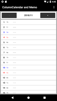 ColumnCalendar and Memo for PC screenshot 1