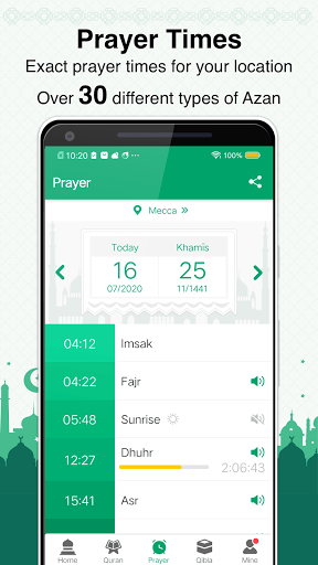 Muslim Prayer Times, Azan, Quran&Qibla By Vmuslim for PC screenshot 3