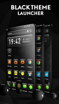 Black launcher theme &wallpaper for PC screenshot 1