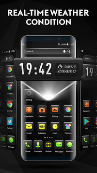Black launcher theme &wallpaper for PC screenshot 2