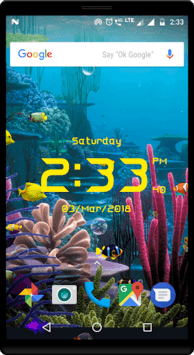 Aquarium live wallpaper with digital clock for PC screenshot 2