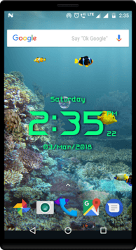 Aquarium live wallpaper with digital clock for PC screenshot 3