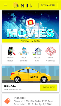Niltik - Movie Ticket, Online Cabs in Berhampur for PC screenshot 1