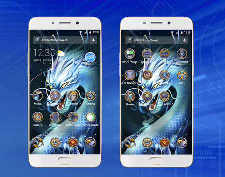 Divine Cool White Dragon-APUS Launcher theme for PC screenshot 2