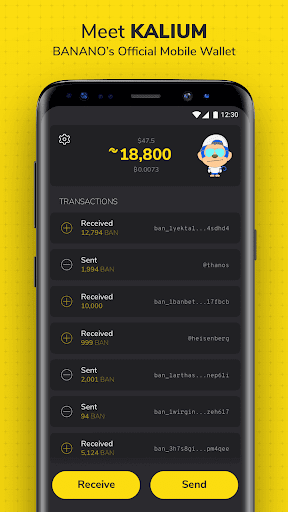 Kalium - BANANO Wallet for PC screenshot 1