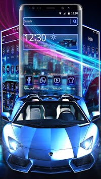 Blue Neon Car Theme for PC screenshot 3