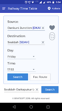 RTT Kolkata: Best Offline Railway Time Table for PC screenshot 1