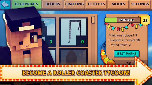 Theme Park Craft 2: Build & Ride Roller Coaster for PC screenshot 2