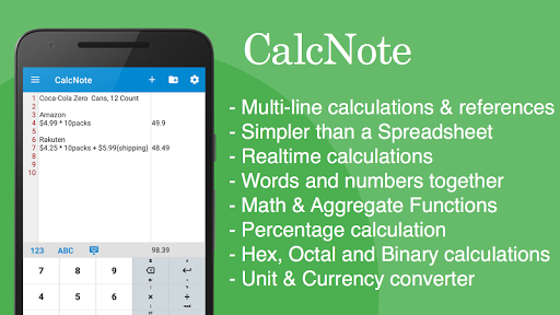 CalcNote - Notepad Calculator for PC screenshot 1