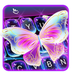 Colorful Glitter Neon Butterfly Keyboard Theme for PC