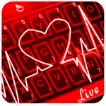 Live 3D Red Neon Heart Keyboard Theme for PC