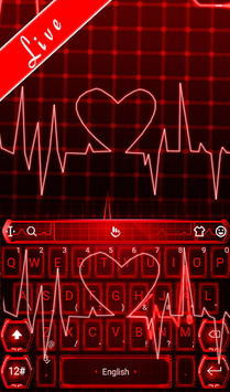 Live 3D Red Neon Heart Keyboard Theme for PC screenshot 1