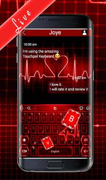 Live 3D Red Neon Heart Keyboard Theme for PC screenshot 2