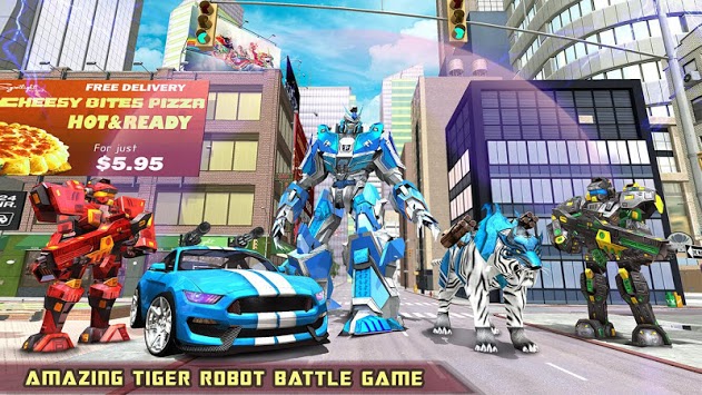 US Police Transform Robot Car White Tiger Game for PC screenshot 2