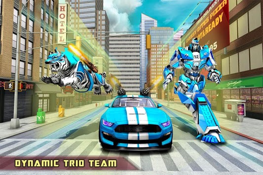 US Police Transform Robot Car White Tiger Game for PC screenshot 3