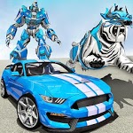 US Police Transform Robot Car White Tiger Game APK