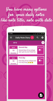Daily note diary for PC screenshot 3