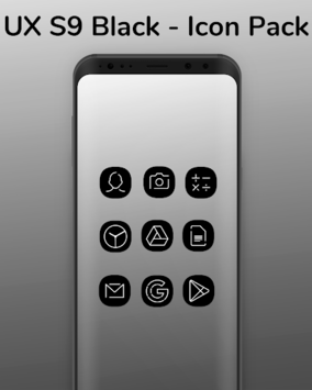 UX S9 Black Amoled - Icon Pack for PC screenshot 1