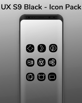 UX S9 Black Amoled - Icon Pack for PC screenshot 2