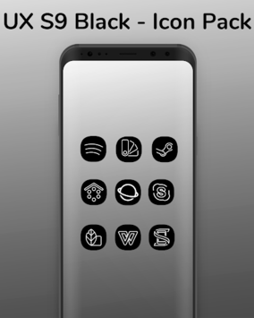 UX S9 Black Amoled - Icon Pack for PC screenshot 3