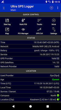 Ultra GPS Logger Lite for PC screenshot 1