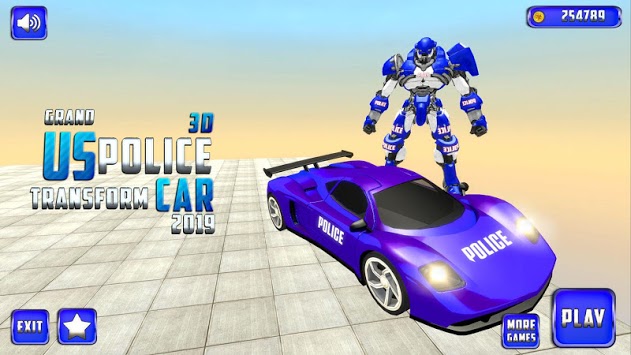 Grand Police Car Robot Transform Rescue Battle for PC screenshot 1