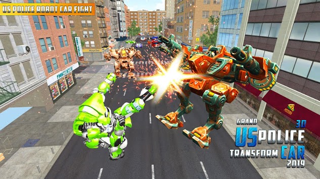 Grand Police Car Robot Transform Rescue Battle for PC screenshot 3