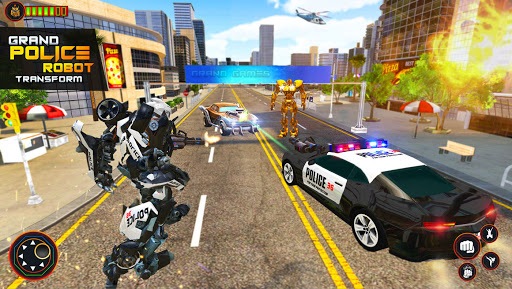 Flying Grand Police Car Transform Robot Games for PC screenshot 1