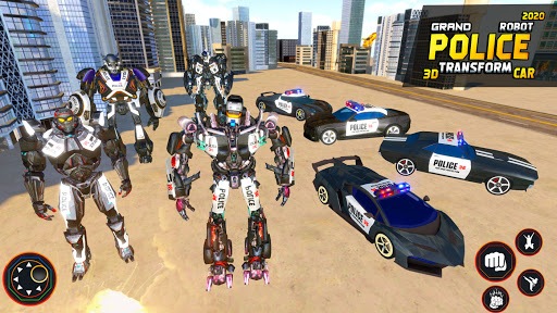 Flying Grand Police Car Transform Robot Games for PC screenshot 3