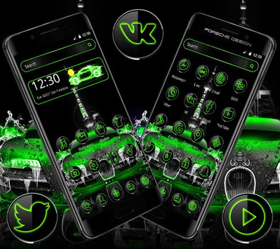 Green Neon Luxury Car Theme for PC screenshot 3