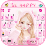 Cute Wink Girl Keyboard Theme for PC