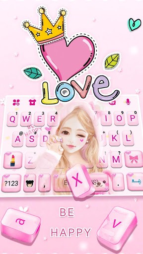 Cute Wink Girl Keyboard Theme for PC screenshot 2
