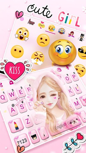 Cute Wink Girl Keyboard Theme for PC screenshot 3