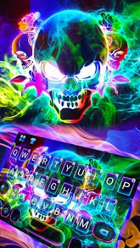 Smoke effect 3D Colorful Skull Keyboard for PC screenshot 1