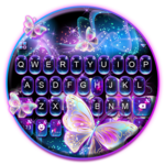 Sparkle Neon Butterfly Keyboard Theme APK