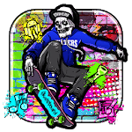 Skateboard Skull Graffiti Theme APK