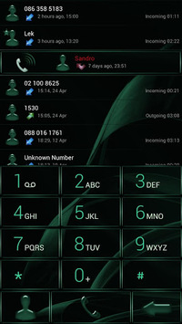 Dialer MetalGate Green theme for PC screenshot 3