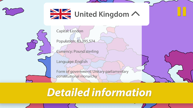 World map geography, capitals, flags, countries for PC screenshot 1