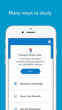 USCIS: Civics Test Study Tools for PC screenshot 1