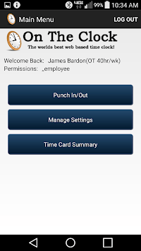 OnTheClock - Employee Time Clock for PC screenshot 1