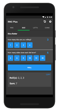 Random Number Generator Plus - Dice, Lotto, Coins for PC screenshot 2