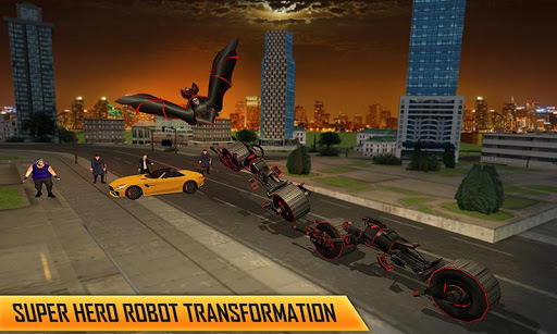 Flying Superhero Robot Transform Bike City Battle for PC screenshot 2
