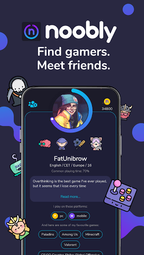 Noobly: find gamers, meet friends. for PC screenshot 1