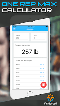1 Rep Max Calculator - Weightlifting 1RM Lift Log for PC screenshot 1