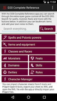 D20 Complete Reference for DnD for PC screenshot 1