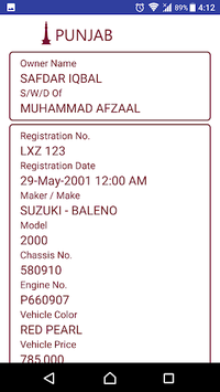 Vehicle Verification Pakistan for PC screenshot 3