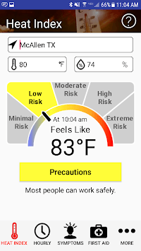 OSHA NIOSH Heat Safety Tool for PC screenshot 1