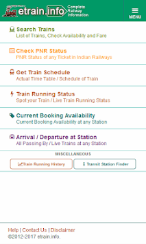 Indian Railways @etrain.info for PC screenshot 1