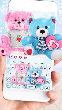 Cute Teddy Bear Couple Love Keyboard for PC screenshot 1